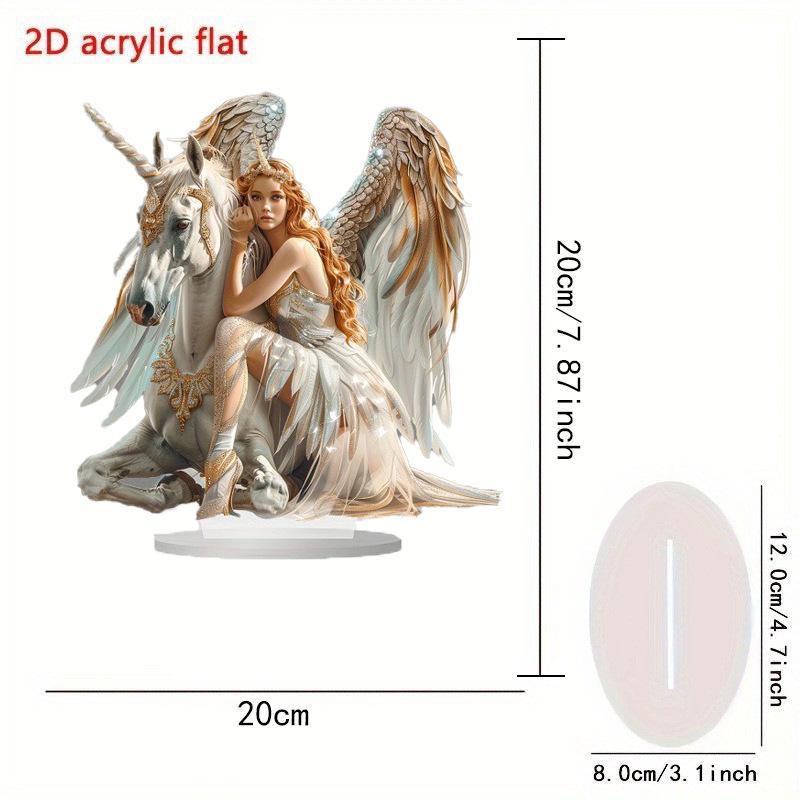 Cross-border Angel & Unicorn Waterproof Acrylic Table Ornament