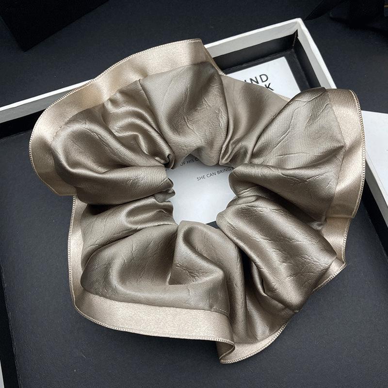 Elegant Ruffled Satin Scrunchie - 2025 New Hair Accessory for Women