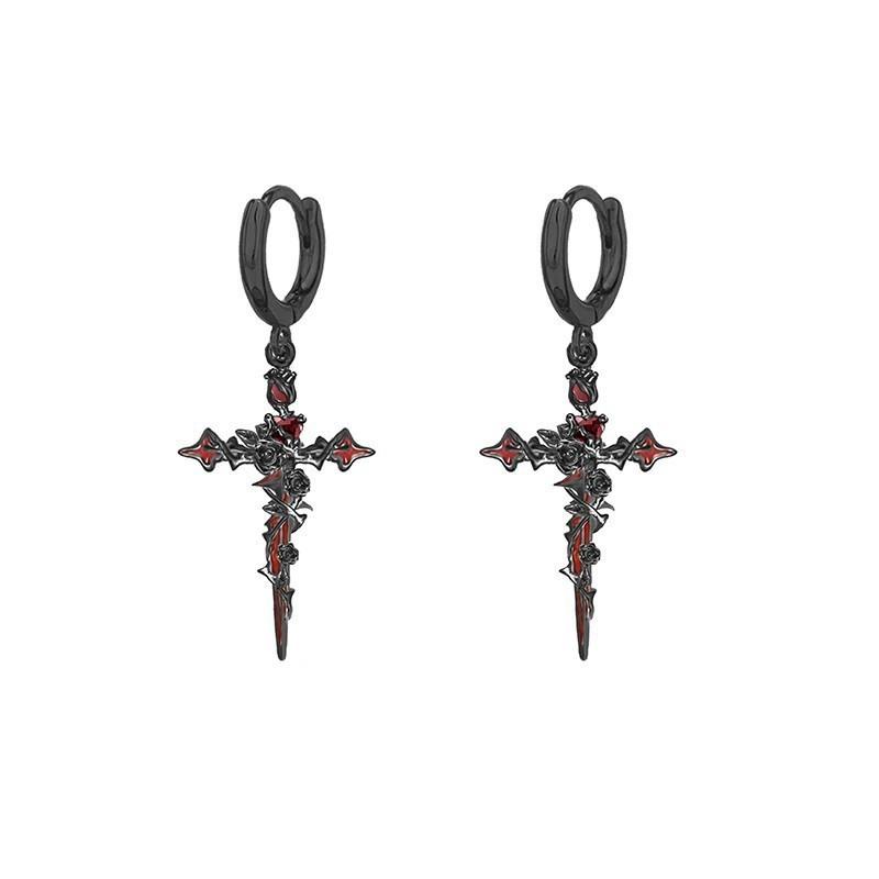 Heißverkaufte neue Produkte Dornen-Serie Kreuz-Ohrringe, süße und coole High-End-Ohrringe, Nischen-Dunkelheit neue Ohrstecker