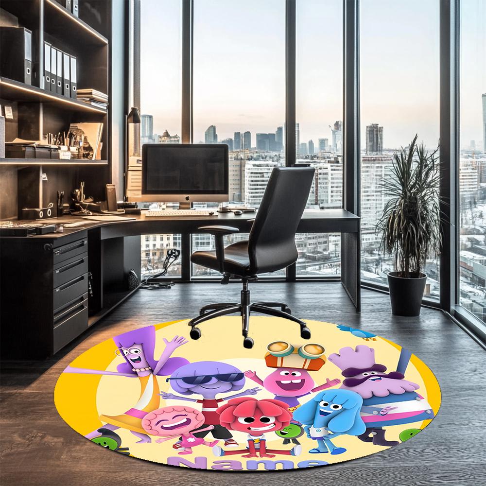 Custom Name Jelly Jamm Printed Round Rug Carpet Chair Rug Area Rug Entryway Doormats,for Office Chair Living Room Bedroom Kitchen Room.