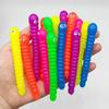Colorful Caterpillar Stretch Toy Stress Relief Fidget Pulling Sensory Toy Stretchy Soft Rubber Fun Toy for Kids & Adults