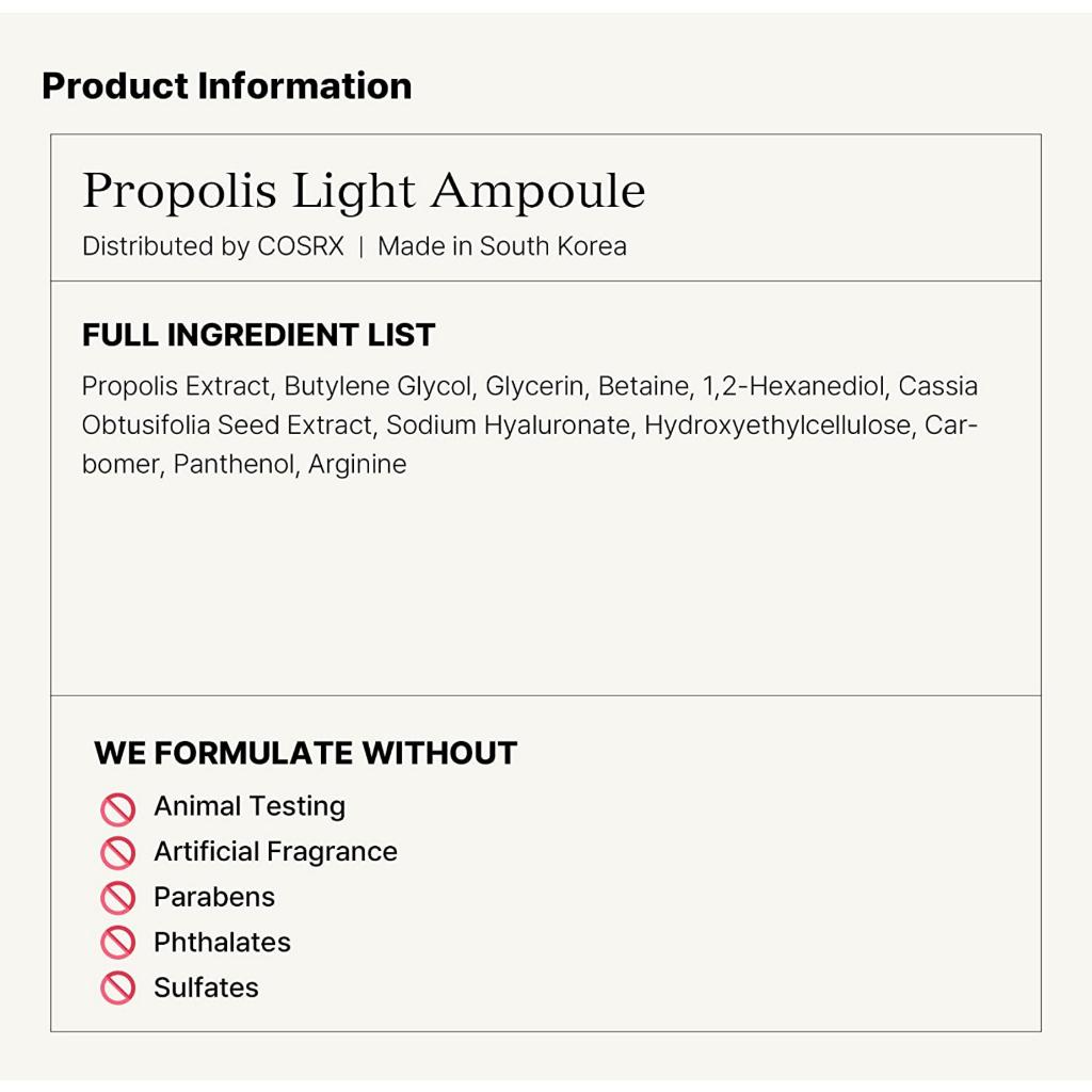 COSRX Propolis Ampoule, Glow Boosting Propolis Extract 30ml <NO BOX>