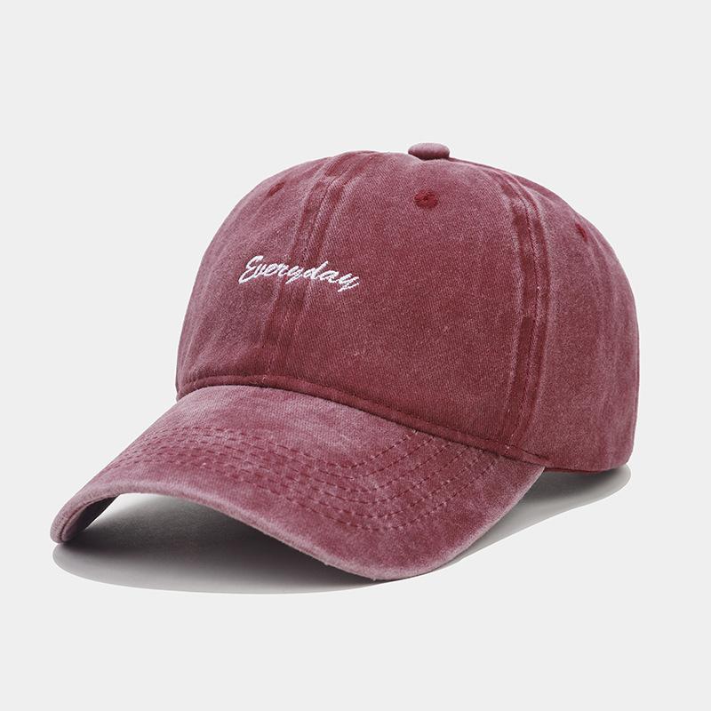 New Washed Letter Embroidered Baseball Cap Men's and Women's Summer Retro Soft Top Cap Outdoor Fashion Versatile Hat