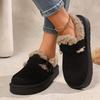 Mao Mao One-pedal Casual Snow Boots New Thick-soled Suede Cotton Shoes Round Head Muffin Bottom Suede