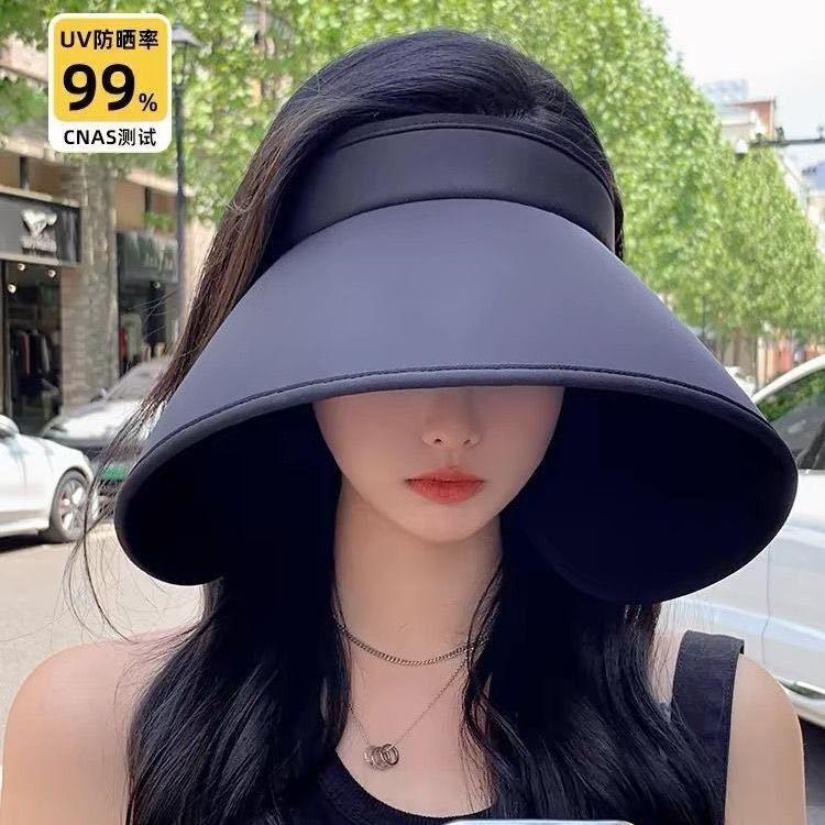 Sun hat women's enlarged brim UV protection face cover full wrap outdoor cycling sun protection empty top sun hat adult