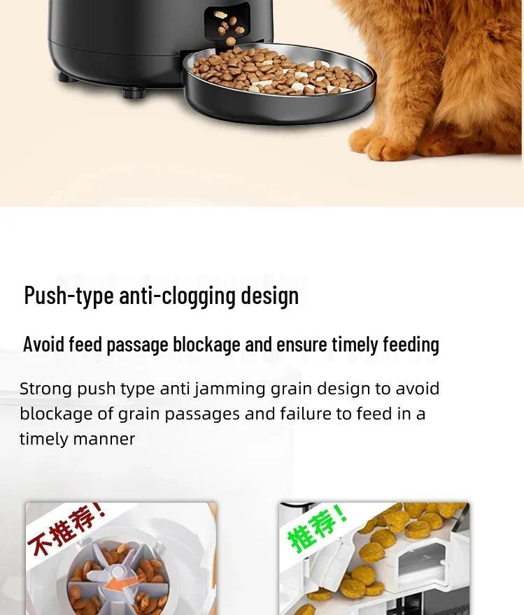 4L Automatischer Katzenfutterautomat mit HD-Kamera, Nachtsicht, TUYA App, WiFi, Zwei-Wege-Audio