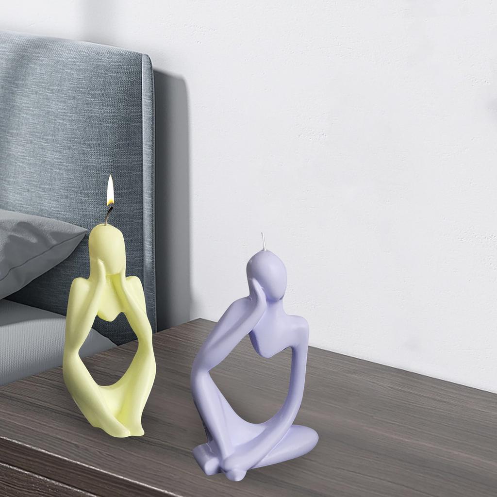 Art Thinker Silicone Mold Candle Mold Abstract Thinker Sculpture Soap Mold Home Decor Casting Mold DIY Handmade Housewarming Gift
