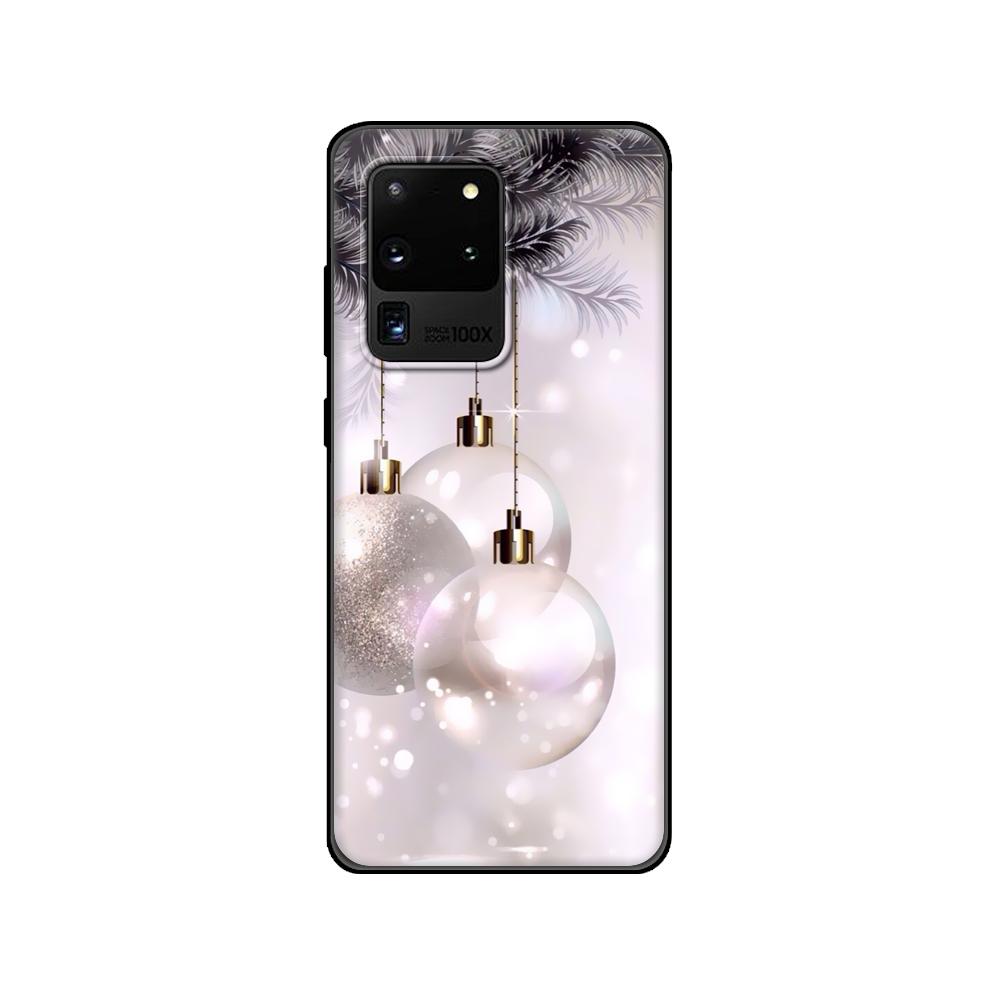 Black tpu Case For Samsung galaxy S20 /S20 PLUS/S20 ultra/S20+ /S20FE back cover Cute Christmas