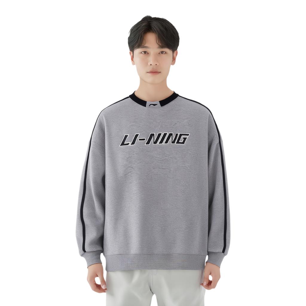 Li Ning Sweatshirts Unisex Gray Crew Neck Moderate Other YWDT541-3
