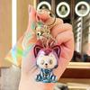 Colorful Acrylic Electroplated Cartoon Doll Keychain Pendant for Bags and Car Keys