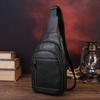 Real Leather Shoulder Bag, Casual Cowhide Crossbody Bag, Trendy Men's Small Backpack Bag