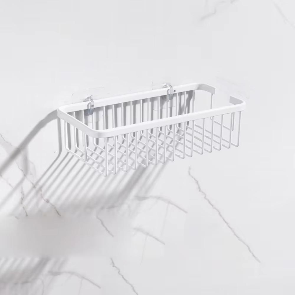 Wall Mounted Bathroom Storage Rack Black/White Kitchen Sponge Holder Cosmetics Storage Rack  Sink