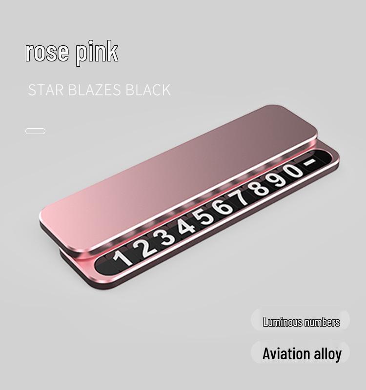 

Luxury Temporary Parking Sign with Alloy Phone Number Plate for Car Interiors