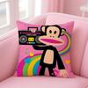 P-Paul Frank Pillow Cute Cartoon Cushion Cover Pillowcase Short Plush Invisible Zipper Room Sofa Cushion Cover