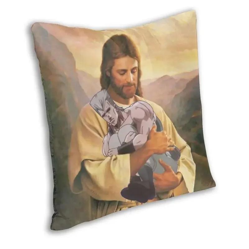 Jojos Bizarre Adventure Polnareff Jesus Square Pillow Case Home Decorative Cushions Throw Pillow for Car Double-sided Printing