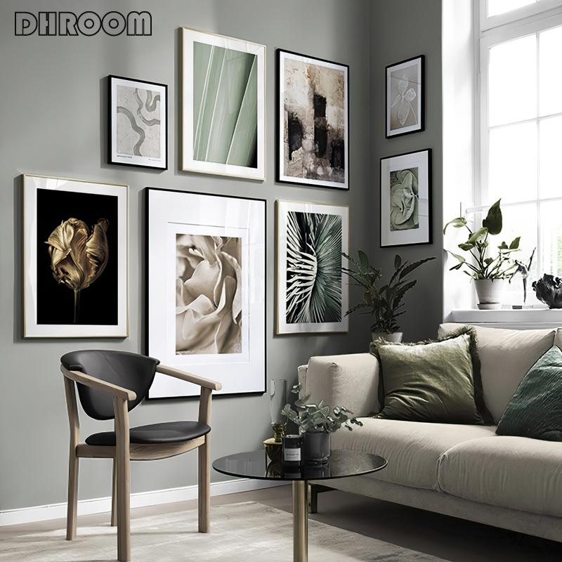 

Картина с золотым цветком на холсте, постер, абстрактное скандинавское искусство, современное скандинавское изображение с принтом, украшение для стены комнаты, гостиной 21cm×30cm NoFrame