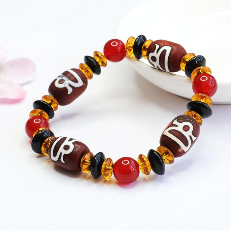 2026 God of Wealth Tibet Beads as Right Rain Red Agate Bracelet Chalcedony Factory Live Delivery S2040405