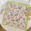 Summer new Korean version contrasting color cotton and linen small square scarf women's daily versatile decorative headscarf fashionable foreign style