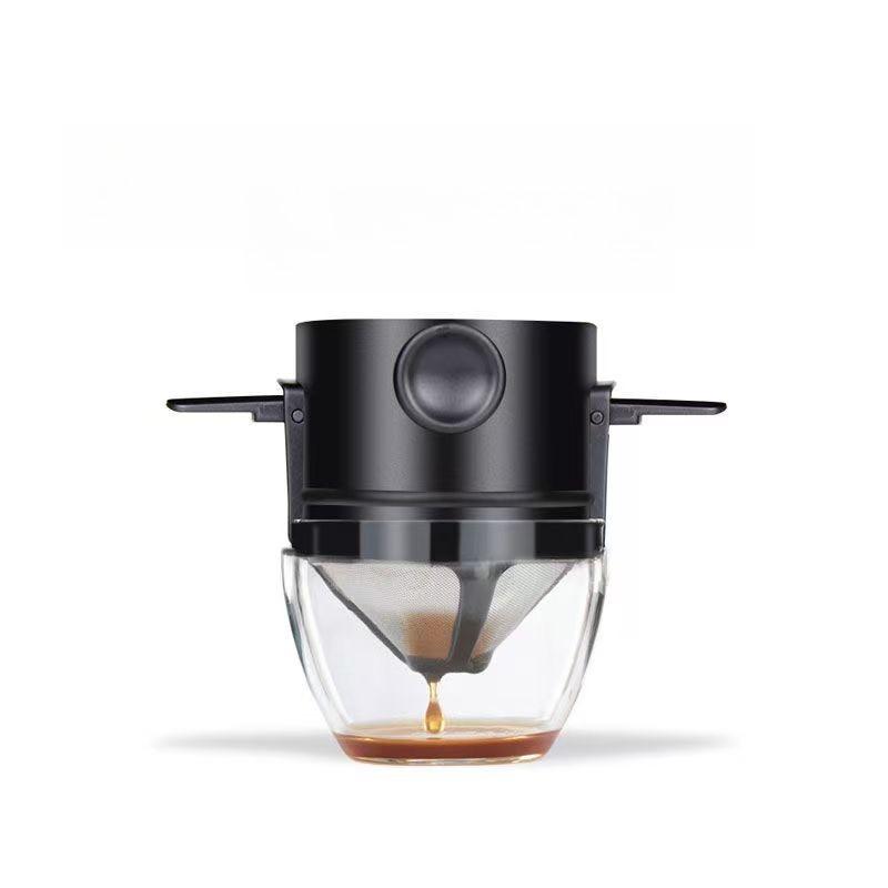The Coffee Filter Cup Adopts A 304 Stainless Steel Filter Screen, Which Is Foldable and Ear Hung for Practical  Brewing