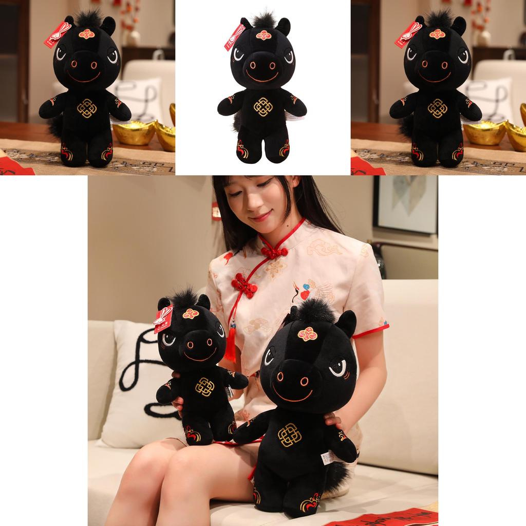Traditional Year Of The Horse Plush Toy With Ultra Soft Short Pile For Celebrations And Gifts