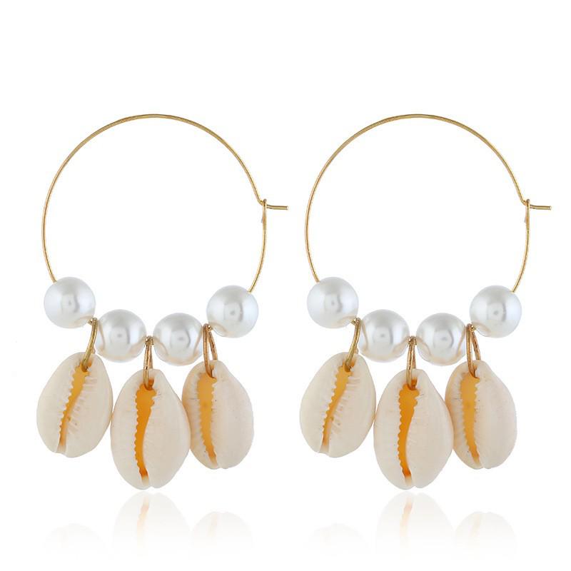 Summer Beach Resort Shell Beaded Earrings: Trendy, Simple Ear Cuff Accessories