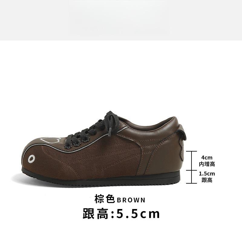 

Cowhide version inner height increase love moral training shoes women s autumn new sports and leisure shoes bowling shoes Forrest Gump shoes women 40 темно-коричневого