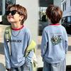 Korean Style Boys' Striped Long-Sleeve T-Shirt - 2026 Spring/Autumn New Arrival for Medium/Large Kids Casual Trendy Top