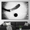 Modern Stick On Ice Hockey Canvas Painting Winter Sport Posters and Prints Hockey Player Wall Art for Living Room Home Decor