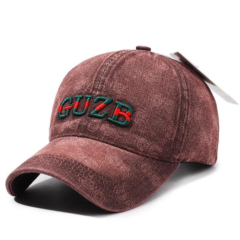 New embroidered letter denim baseball cap men's and women's big head circumference cap outdoor leisure sunscreen