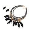 Fashion Feather Tassel Necklace Multilayer Necklace Earrings Set Ethnic Jewelry Set  Women Jewelry