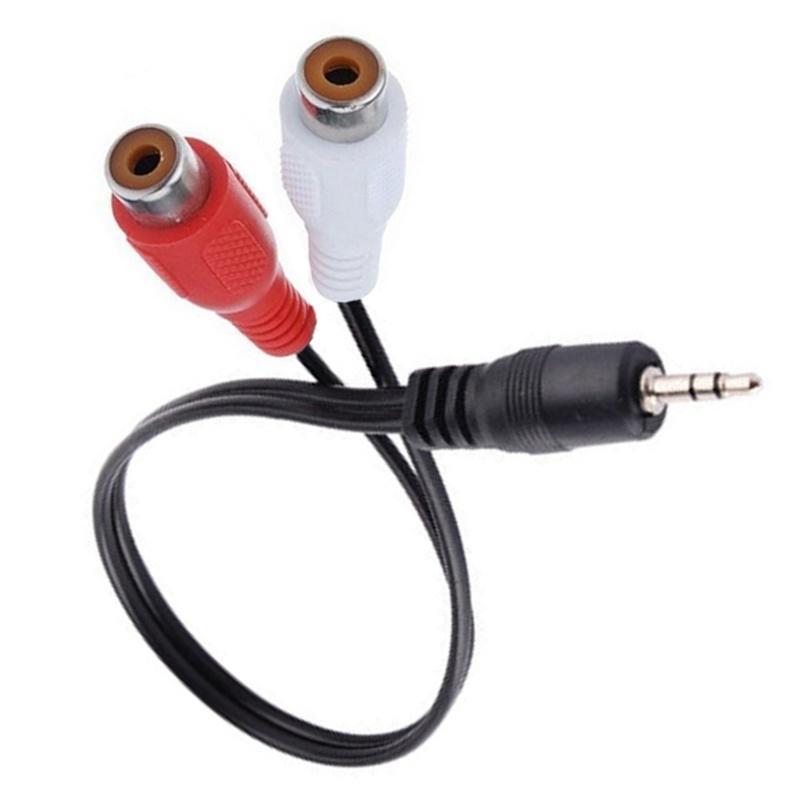 3.5mm Stereo Male Jack To 2 RCA Female Plug Adapter Headphone Y Audio Cable Cord