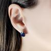 Silver Earrings with 7.537ct Natural Sapphire, Cubic Zirkonia (2120117)