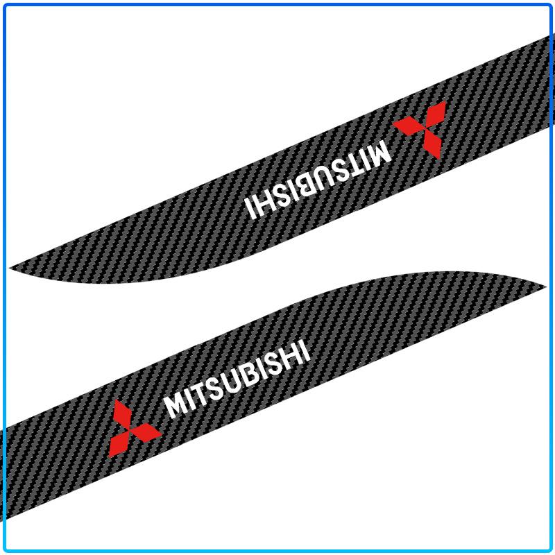 2Pcs Carbon Car Door Side Skirt Sill Stripe Sticker Anti-scratch Refit sticker For Mitsubishi Lancer Lancer ASX Outlander 2 3 Pajero exzos Pajero 4