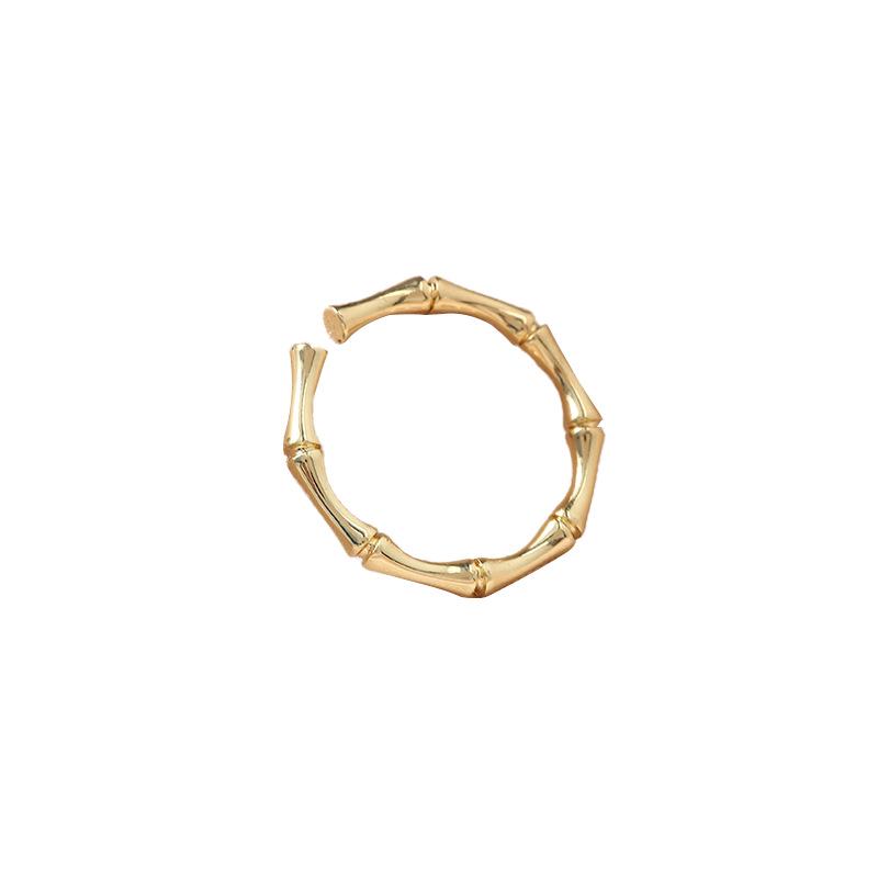 Elegant Bamboo Couple Rings: Women's Trendy, Stylish, and High-End Fashion for Index or Pinky Finger.