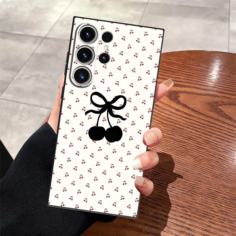Funda Phone Cover Case for Samsung Galaxy S26 Ultra S20 Ultra S21 FE S23 S24 S25 Plus S10 S9 Note 20 8 9 10 Cartoon Cherry