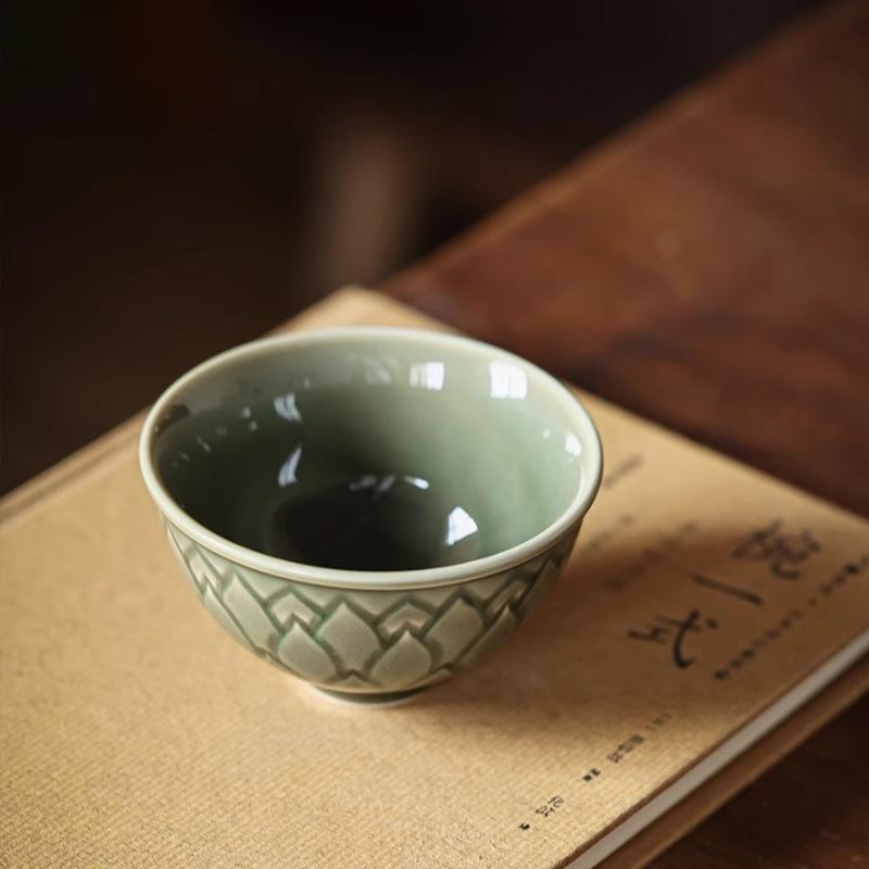 100ml Lotus Petal Teacup Aesthetic Tea Bowl Beautiful Tea Cup Tea-tasting Meditation Cup Jianzhan Master Cups