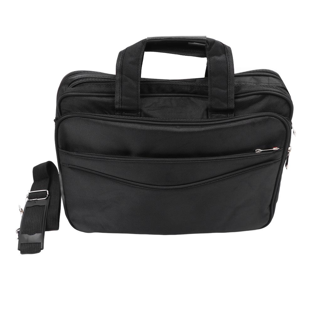 Czarna 15-calowa torba na ramię na laptop biznesowy do biura, podróży, wodoodporna, rozszerzalna, teczka na laptopa Czarna 15-calowa