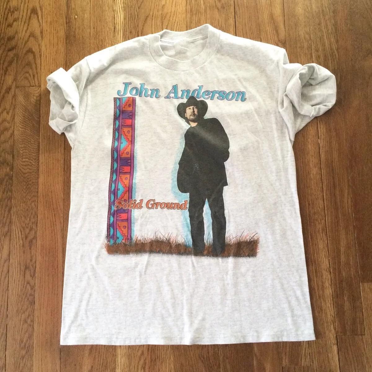 Vintage 90s Country John Anderson Shirt Classic Sport Gray Unisex S-4XL XL