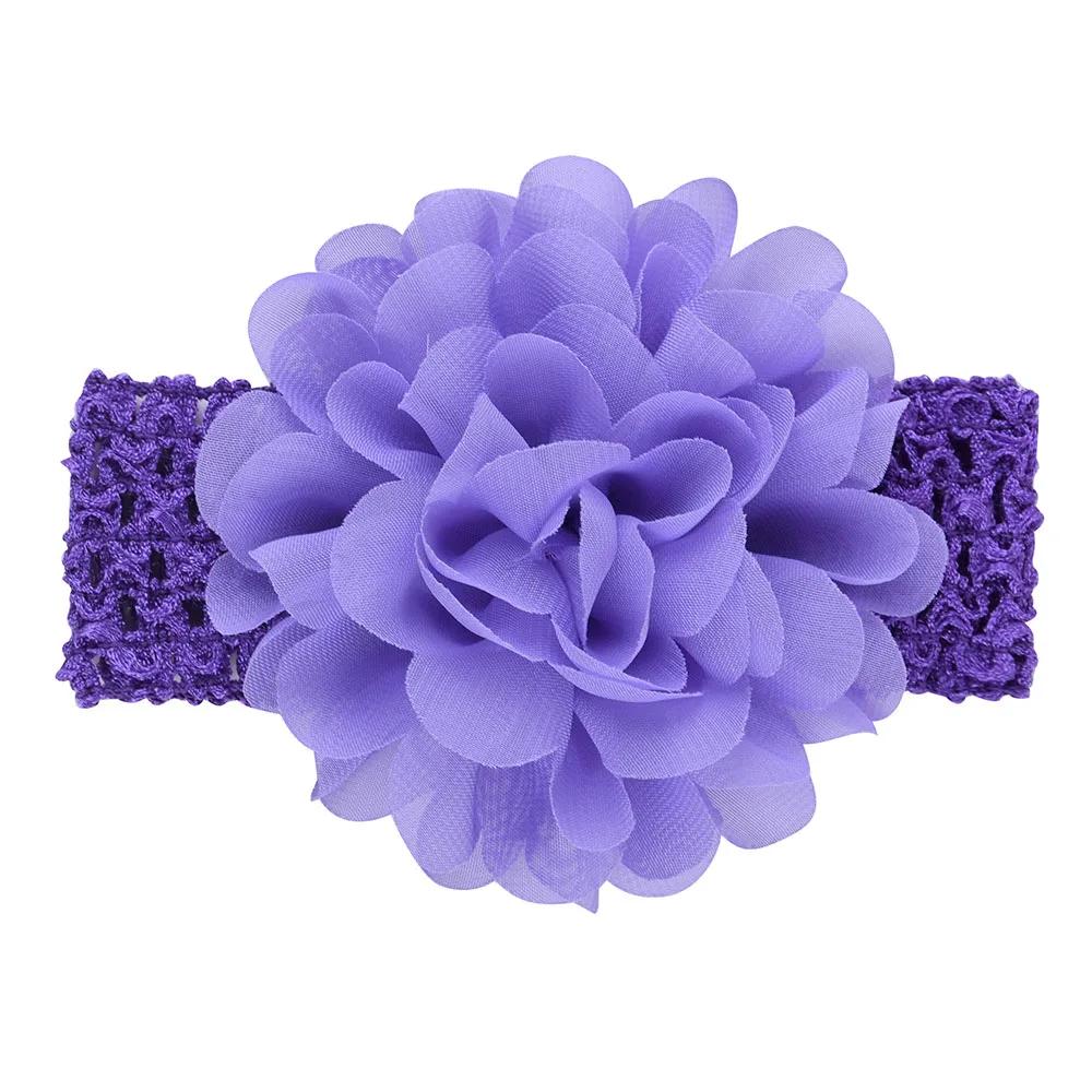 1Pieces Baby Girls Headbands Chiffon Big Flower Soft Strecth Hair Band Hair Accessories for Baby Girls Newborns Infants Toddlers