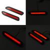 2Pcs Car Red Lens Led Rear Bumper Reflectors Brake Fog Warning Light Taillight
