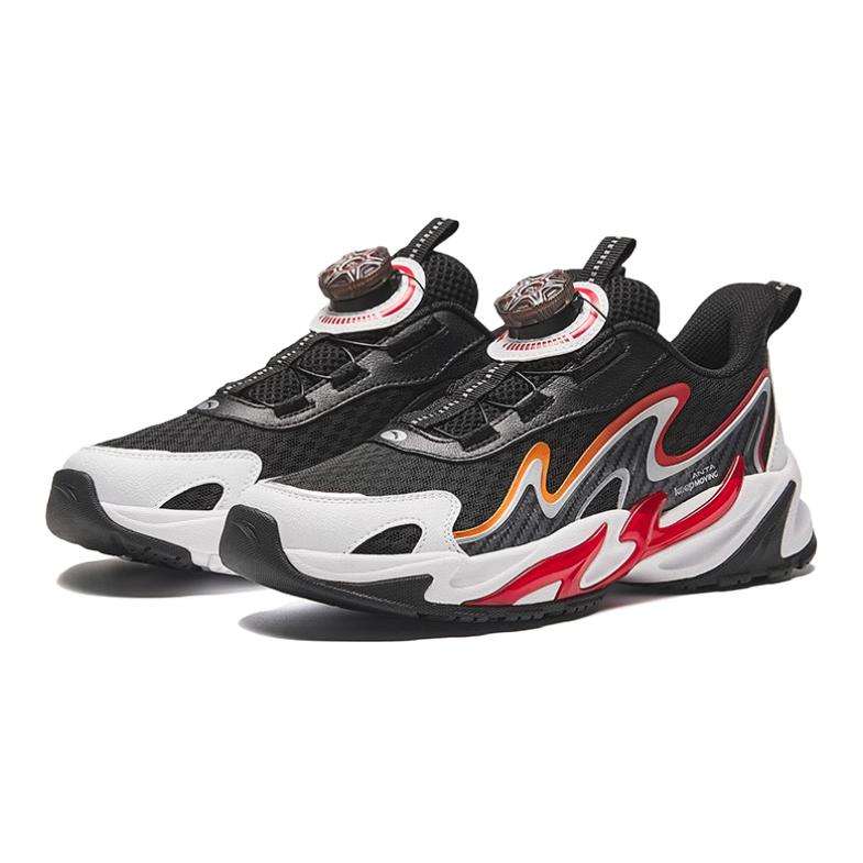 Anta Fashionable Versatile Non-Slip Wear-Resistant Low-Top Casual Shoes Kids Sneakers Black Red 312438808-7