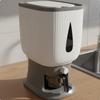 10kg Rice Storage Bin WaterResistantResistant PressButton Grain Dispenser Large Capacity Automatic