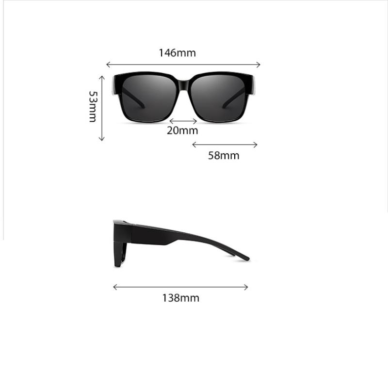 Non-polarized Men Women Vintage Square Sunglasses Unisex Wear Over Eyewear Outdoor Travel Fit Over Sun Glasses for Sports