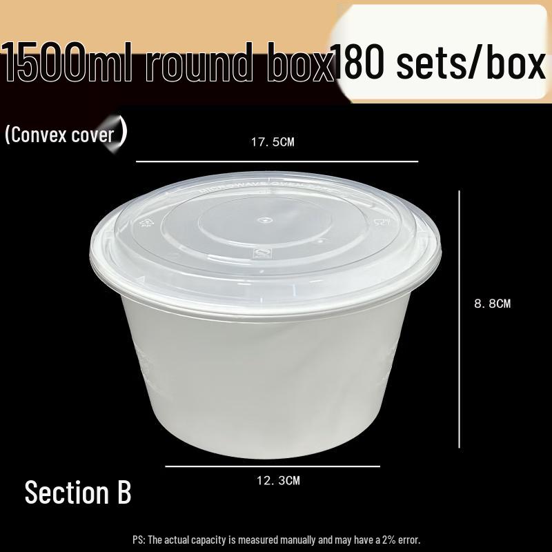 Diaruien Disposable Round Plastic Takeaway Meal Box