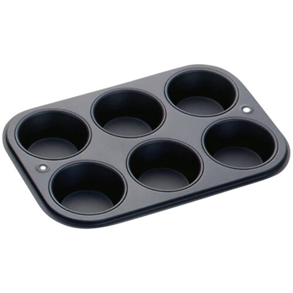 

Tiger Crown Black Muffin Pan, 6-Piece Set, Steel with Silicone Coating, Heat-Resistant up to 250°C (5068), 190 x 273 x 30mm