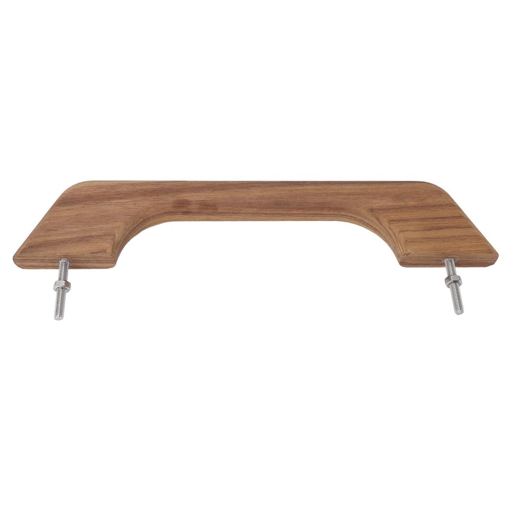 Teak Handrail 12 Inch Single Loop Handle Ergonomic Weather Resistant Wood Marine RV Boating Armrest Accessories