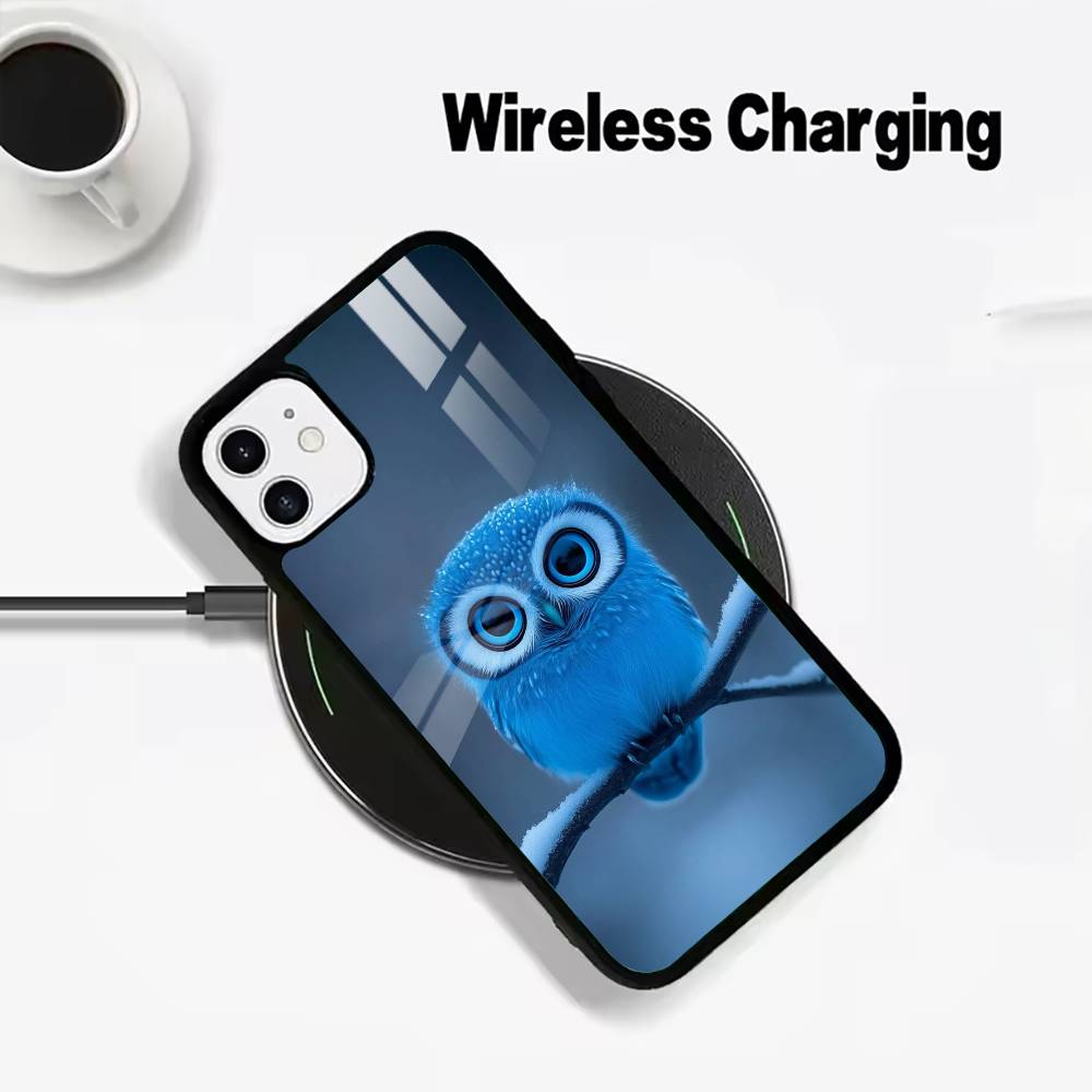 

Cute owl pattern Wireless charging phone case compatible with iPhone 17/16/15/14/13/12/11 iPhone13