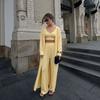 European and American style hot-selling new pure cotton sweater set: women's tank top + pants + long coat three-piece set