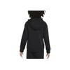 Nike Solid Color Logo Print Zip-Up Hoodie With Long Sleeves Kids Tops Black DC7118-010