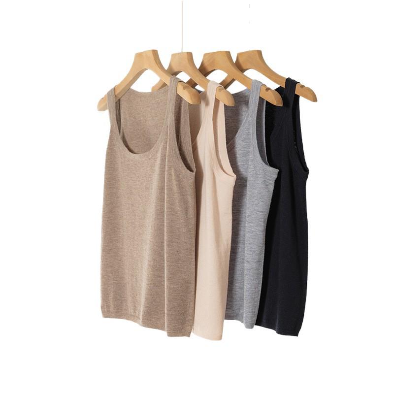 Women's Fine Spun Cashmere Camisole: Slim Fit, Sleeveless, Round Neck Tank Top